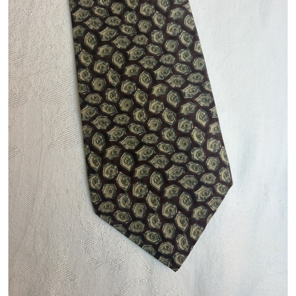 MARK ALEXANDER Men's Necktie Italian Silk Geometric Tie Vintage